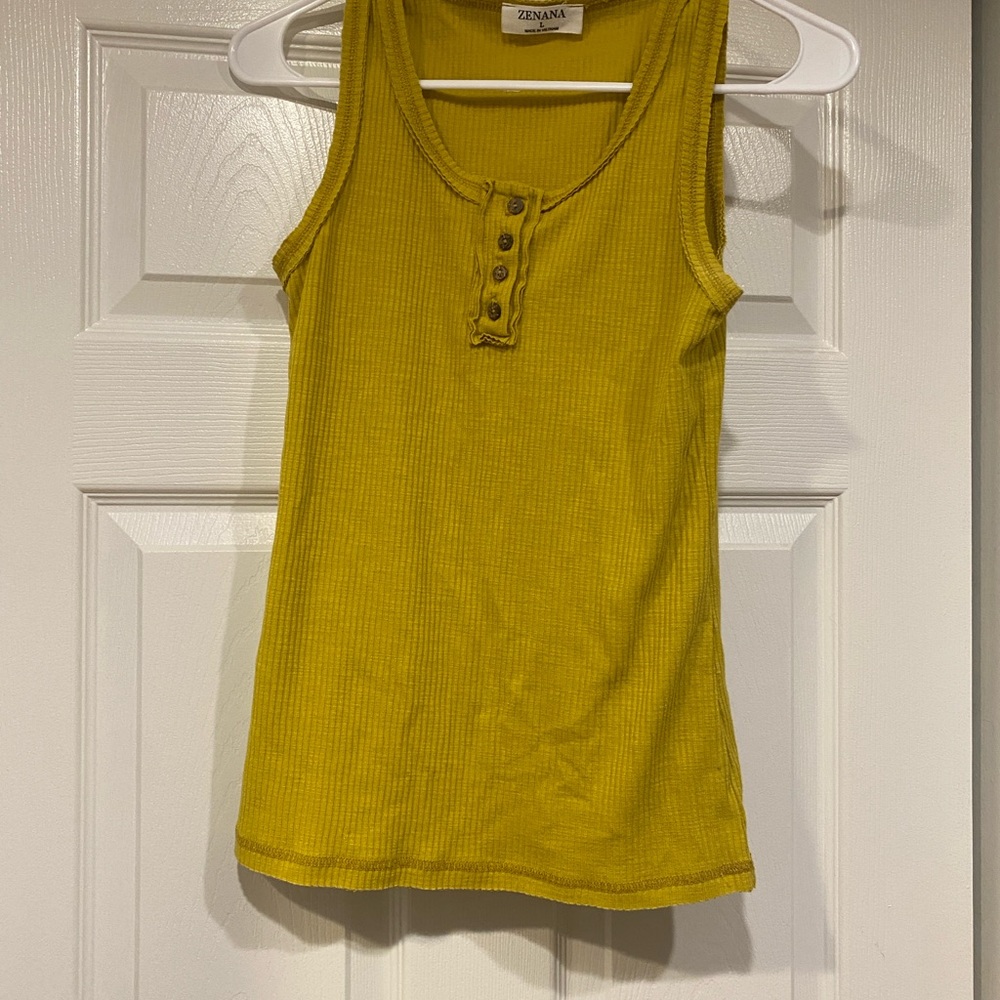 Mustard yellow tank top. Size Large